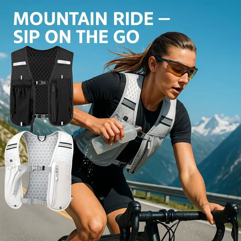 Trail Running Vest - Uniseks, Su Geçirmez, Nefes Alabilen, Hafif