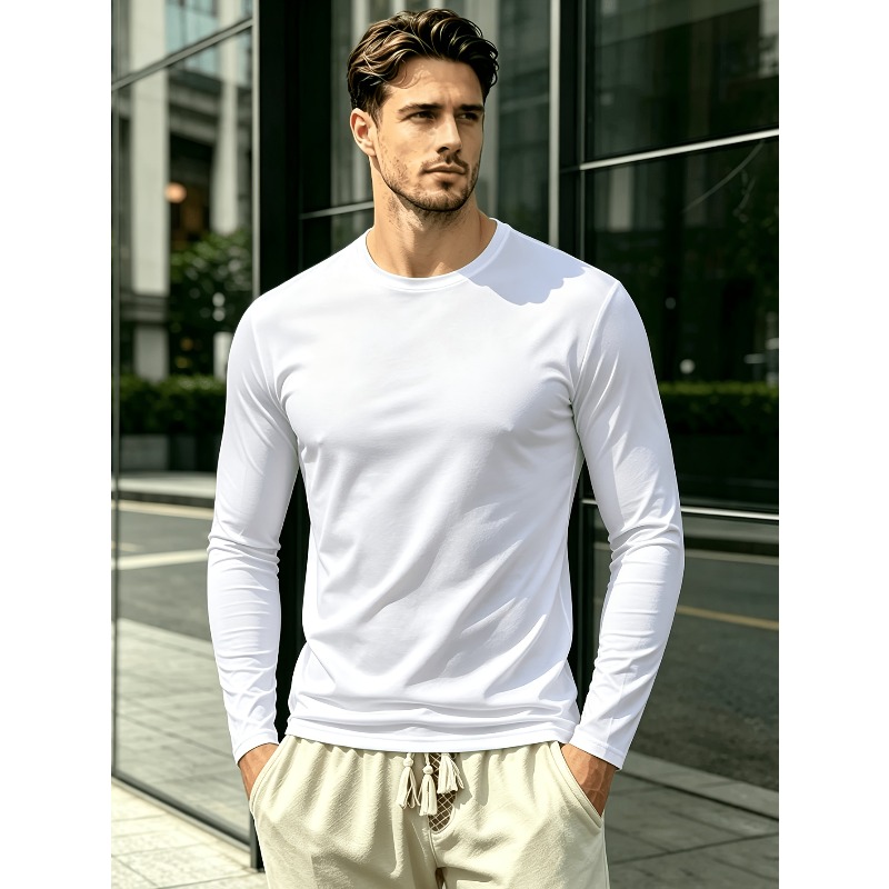 Outdoor Sportswear - Düz Yuvarlak Yaka Uzun Kollu Tişört.
