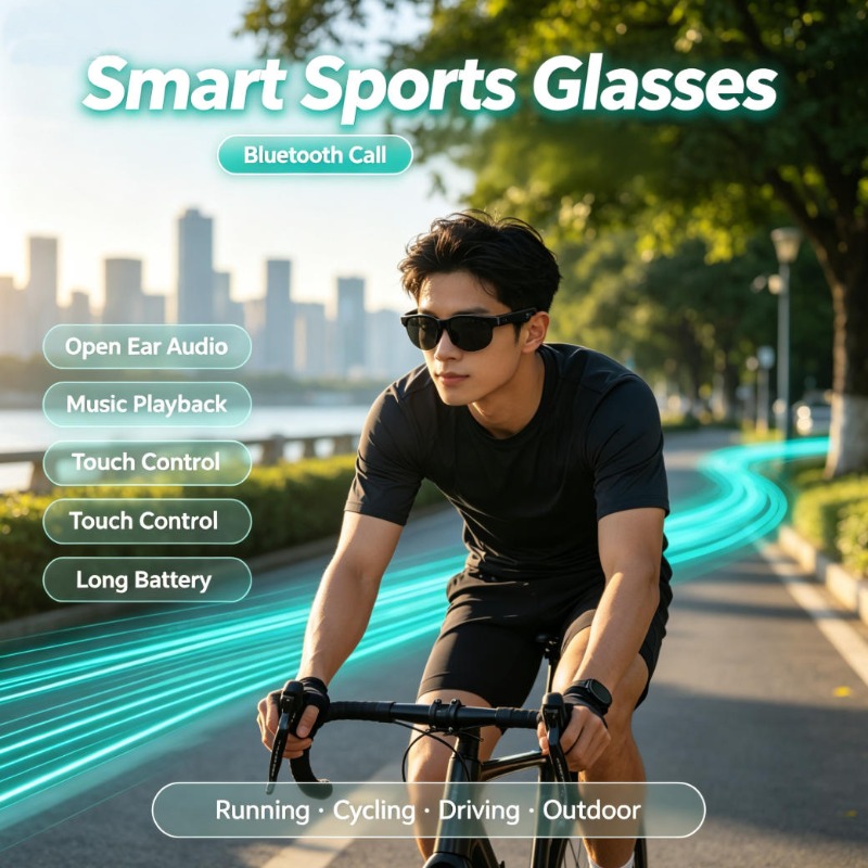 Outdoor Sports Accessories - Akıllı Spor Gözlükleri Açık Kulaklık Bluetooth