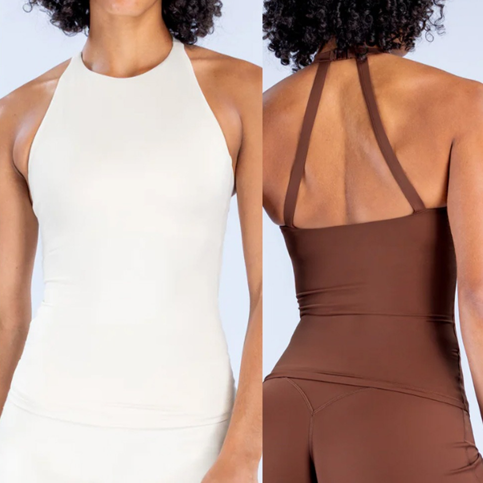 Trail Running Vest - Kadınlar İçin Halter Tank Top, Dahili